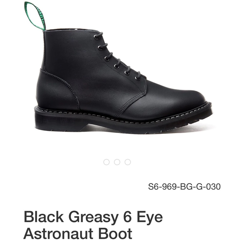 Solovair Black Greasy 6 Eye Astronaut Boot